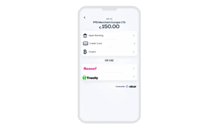 slikair cashier checkout flow